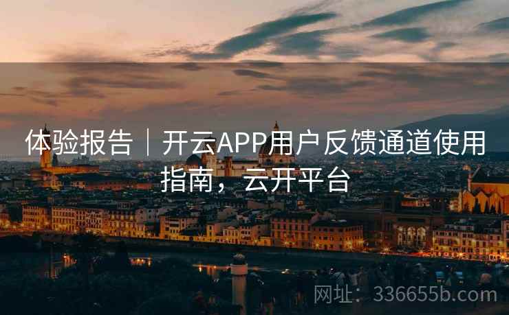 体验报告|开云APP用户反馈通道使用指南,云开平台