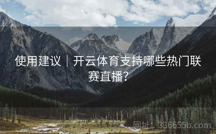 使用建议|开云体育支持哪些热门联赛直播?